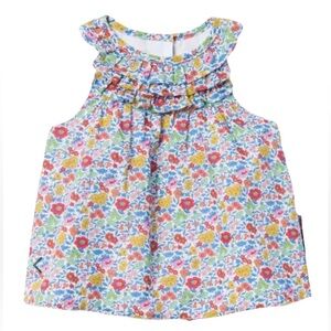 Janie and Jack Floral Baby Dress with Ruffle Neckline